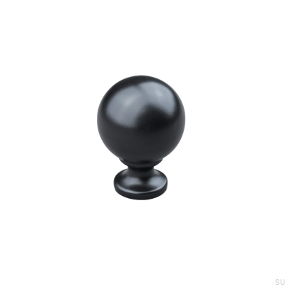 Bouton de meuble Labaro 30 en métal noir mat