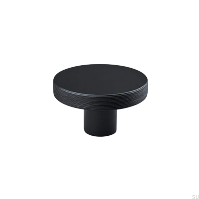 Bouton de meuble Monza Stripe 42, métal, noir mat
