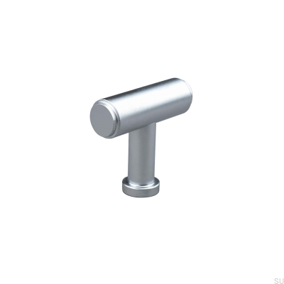 Bouton de meuble en métal argenté T-Bar Salo