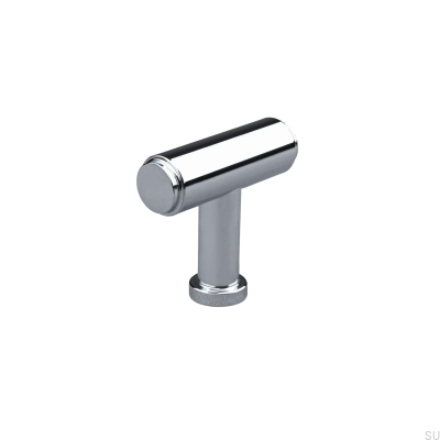 Bouton de meuble en métal T-Bar Salo, chrome poli