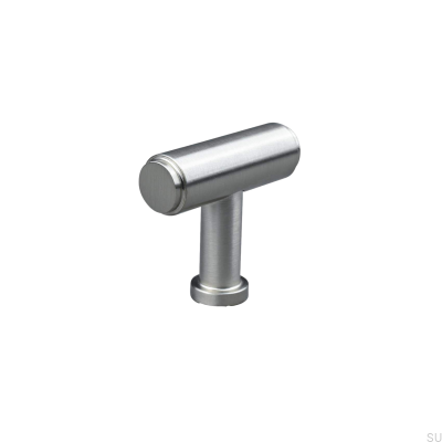 Bouton de meuble en métal T-Bar Salo, argent brossé