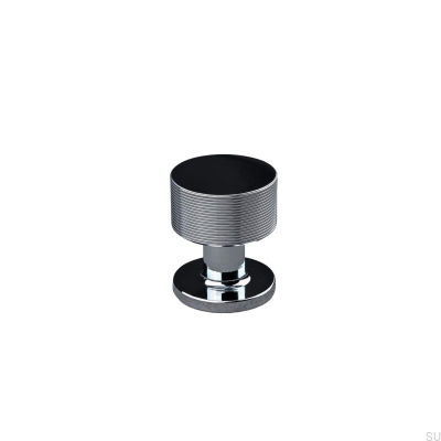 Bouton de meuble Sassari Stripe 25, chrome poli