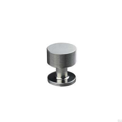 Bouton de meuble Sassari Stripe 25 argent brossé