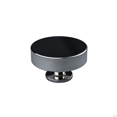 Bouton de meuble Sassari Stripe 50, chrome poli
