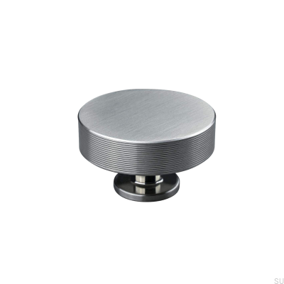 Bouton de meuble Sassari Stripe 50 Argent Brossé