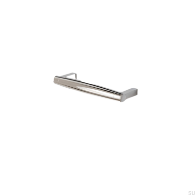 Poignée de meuble oblongue Hjo 128, chrome poli