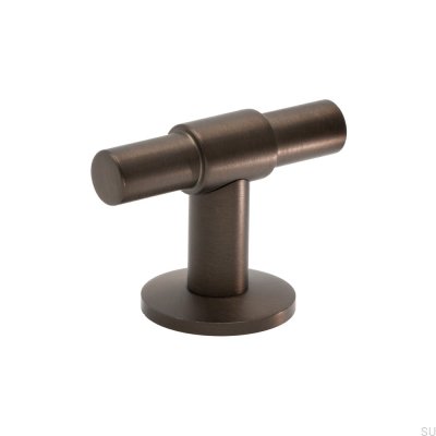 Bouton de meuble uniforme en T en laiton marron brossé