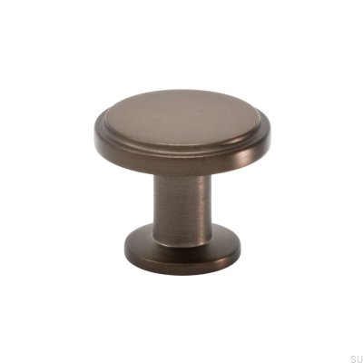 Bouton de meuble Uno, laiton, marron brossé