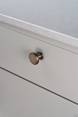 Bouton de meuble Uno, laiton, marron brossé