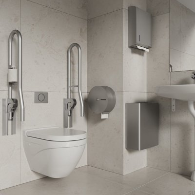 Poubelle de salle de bain murale Stay 23L, acier brossé