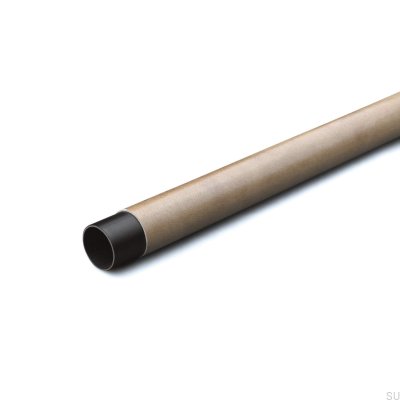 Rod Swept 458 Tringle de Garde-Robe en Métal Noir avec Cuir Marron Clair