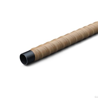  Rod Wrapped 758 Tringle de Garde-Robe en Métal Noir avec Cuir Marron Clair