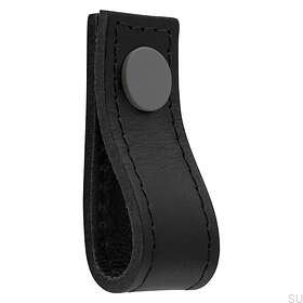 Bouton de meuble en cuir Loop Avio Noir et Gris