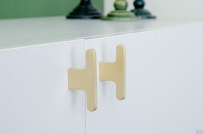 Bouton de meuble Flat Line 12, laiton brossé, non verni