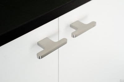 Bouton de meuble Flat Line 12, acier inoxydable brossé