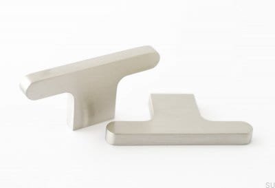 Bouton de meuble Flat Line 12, acier inoxydable brossé