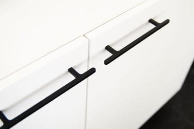 Poignée de meuble oblongue Flat Line 128 Aluminium Noir