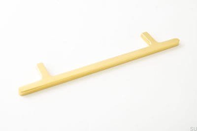 Poignée de meuble oblongue Flat Line 128, laiton poli, non vernie