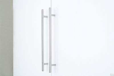 Poignée de meuble oblongue Flat Line 224, acier poli