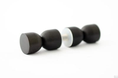 Bouton de meuble double face Kokeshi 1832 Aluminium Noir