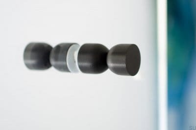Bouton de meuble double face Kokeshi 1832 Aluminium Noir