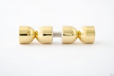 Bouton de meuble double face Kokeshi 1832, laiton poli, non verni