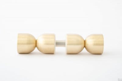 Bouton de meuble double face Kokeshi 1832 Laiton Brossé Non Peint