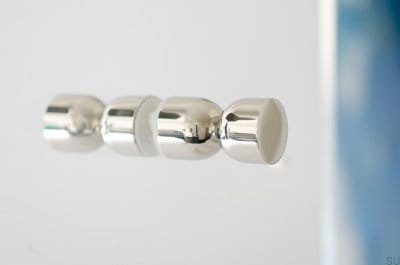 Bouton de meuble double face Kokeshi 1832, acier laiton poli