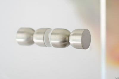 Bouton de meuble double face Kokeshi 1832, acier brossé