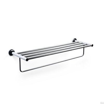 Porte-serviettes avec étagère Toulon, chrome poli