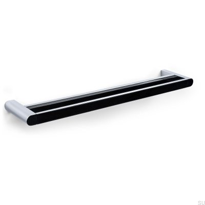 Porte-serviettes double Cannes, chrome poli