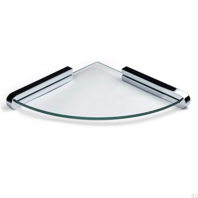 Etagère d'angle salle de bain Cannes, chrome poli
