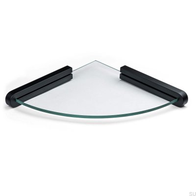 Etagère d'angle salle de bain Cannes, métal, noir mat