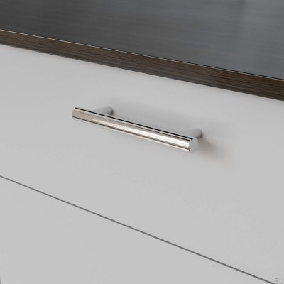 Poignée de meuble oblongue Varberg 128, chrome poli