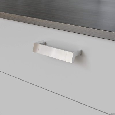Poignée de meuble oblongue Båstad 128, chrome poli