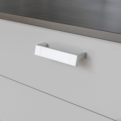 Poignée de meuble oblongue Båstad 128, argent brossé