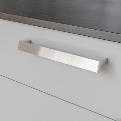  Poignée de meuble oblongue Båstad 256, chrome poli