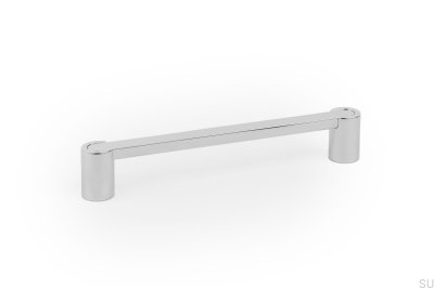 Poignée de meuble oblongue Fusion 160, nickel poli