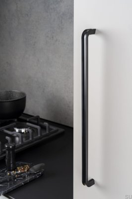 Poignée de meuble oblongue Lipp 320, métal, noir mat