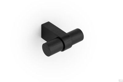 Bouton de meuble T-Bar Nobb en aluminium noir brossé
