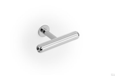 Bouton de meuble T-Bar Rille Mini, nickel poli