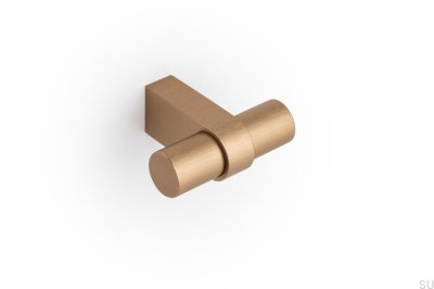 Bouton de meuble T-Bar Nobb en aluminium brossé or