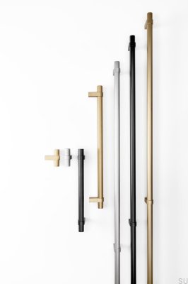 Poignée de meuble longitudinale Nobb 1056, aluminium brossé, noir