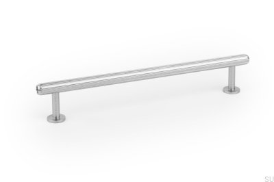 Poignée de meuble longitudinale Rille Mini 160, aluminium brossé argent