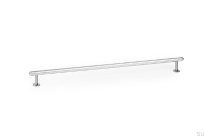 Poignée de meuble oblongue Rille Mini 320, nickel poli