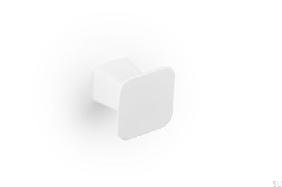 Bouton de meuble en métal Prism, blanc mat