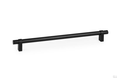Poignée de meuble longitudinale Nobb 320, aluminium brossé, noir