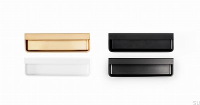 Poignée de meuble à encastrer Moule 128, métal, noir mat