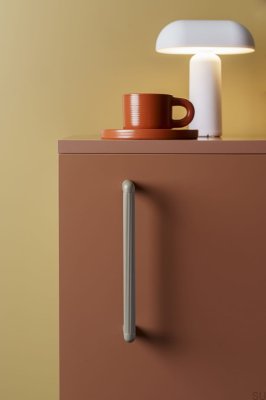 Poignée de meuble oblongue Riss Mini 192 Aluminium Blanc Mat