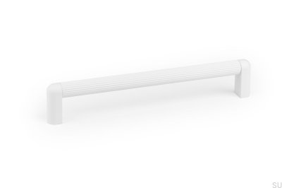 Poignée de meuble oblongue Riss Mini 192 Aluminium Blanc Mat